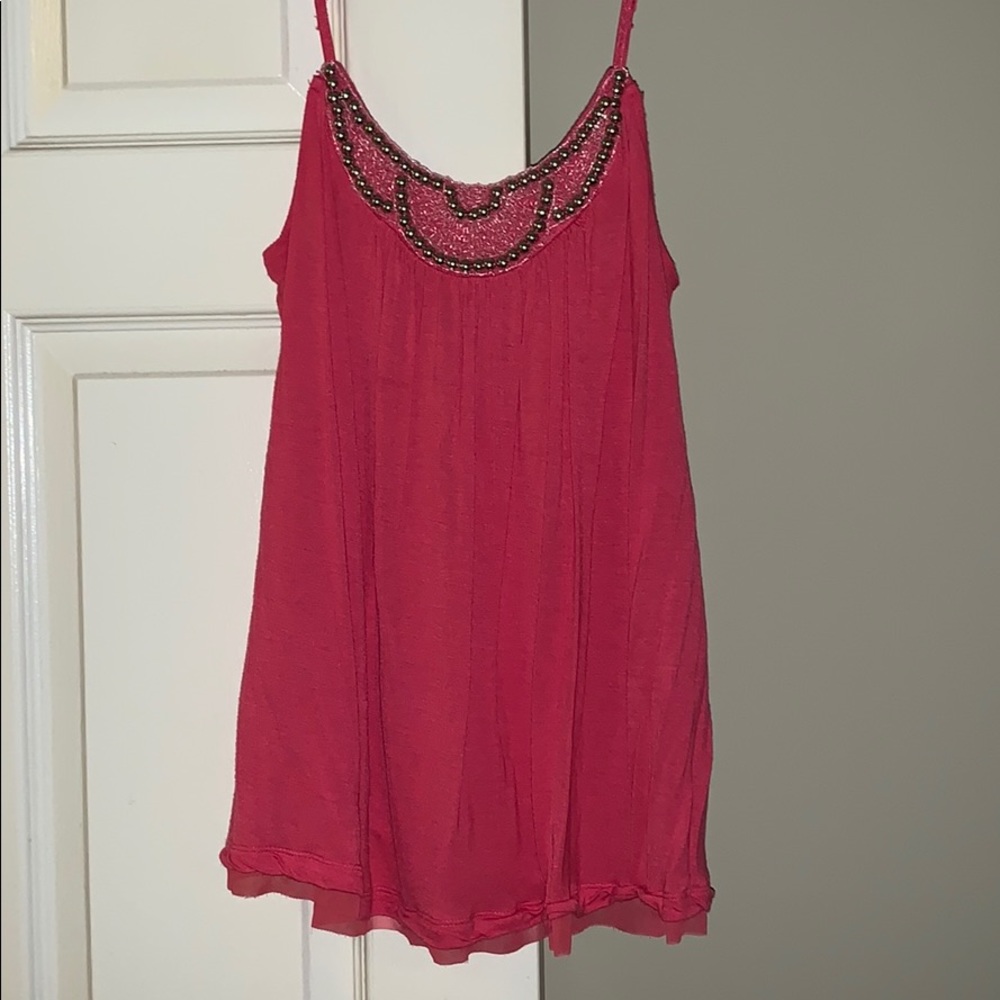 💎Candies pink beaded tank top